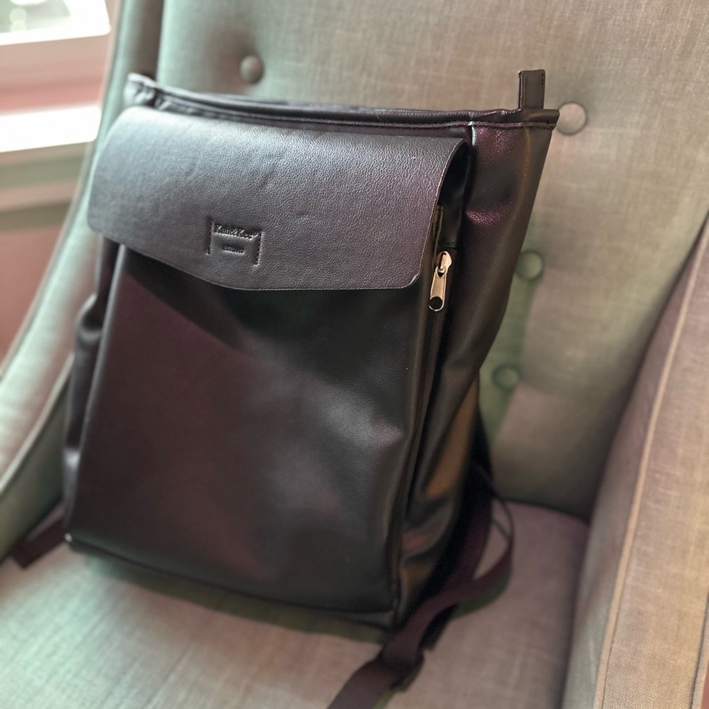 Black Leather Backpack